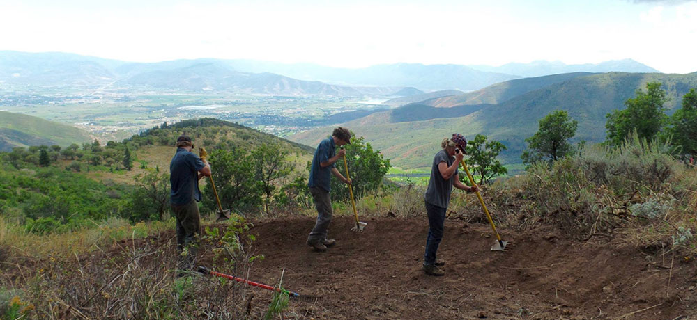 People Making Trails in Park City Utah