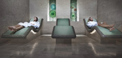 Ladies Relaxing in a Sauna