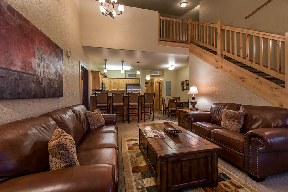 Living Room in Lofted Condominium