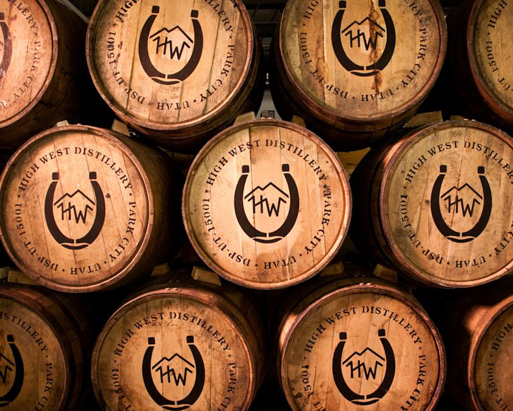 Barrels of Whisky at High West Distillery in Park City Utah