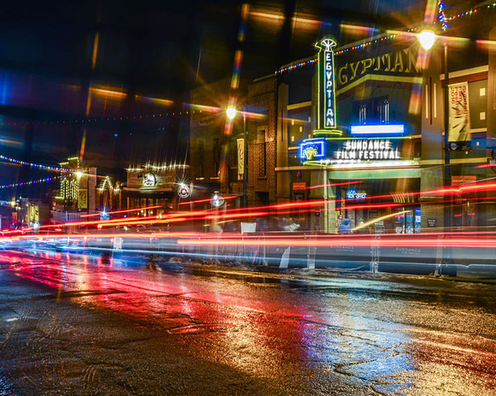 Long Exposure of The Egyptian Theatre on Main Street Park City