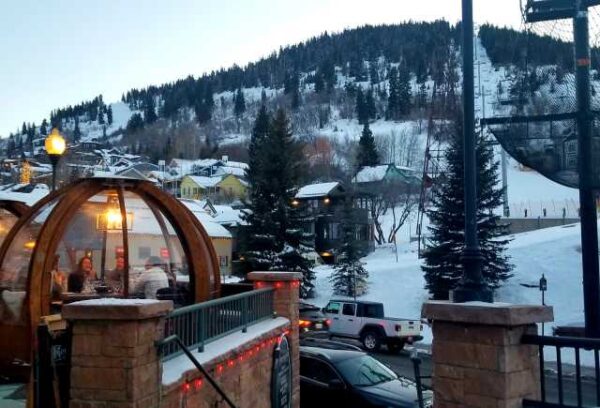 Town Lift is in view from the Alpenglobes at Butcher's Chop House