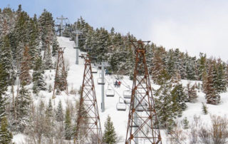 Town Lift Carrying Skiiers up the Mountain to Park City Mountain Resort