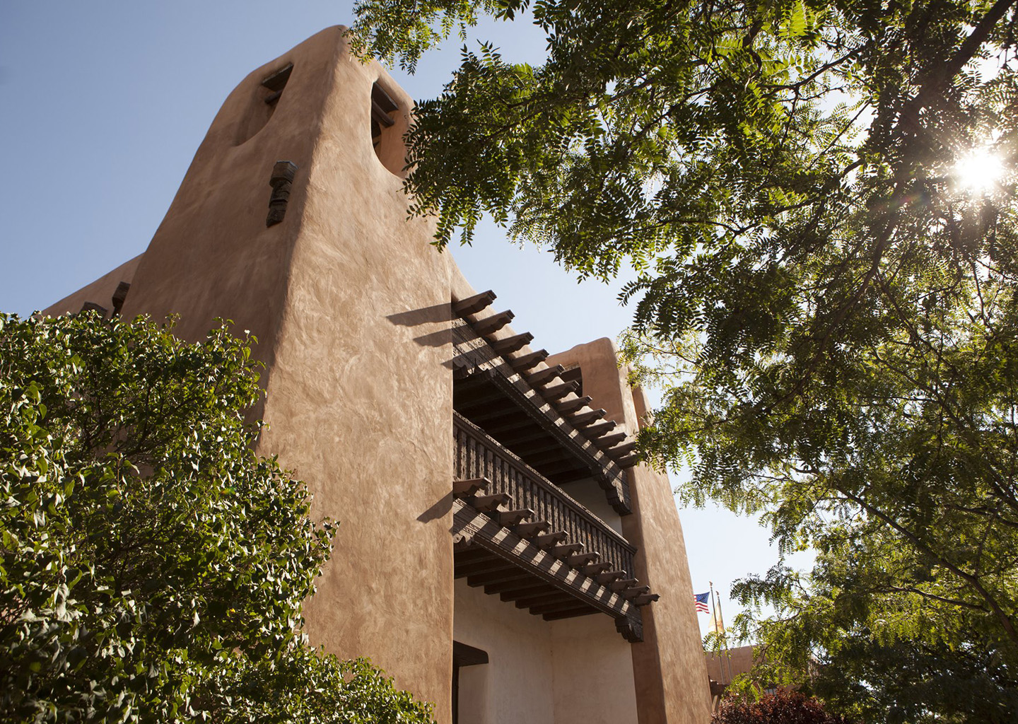The exterior of the New Mexico Museum of Art