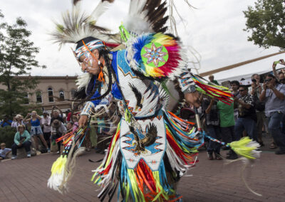 A Native dancer on Santa Fe Plaza