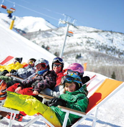 Family on Ski Beach at Canyons Resort