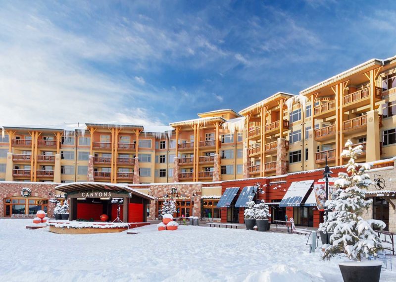 Canyons Village and Sundial Lodge on bluebird day