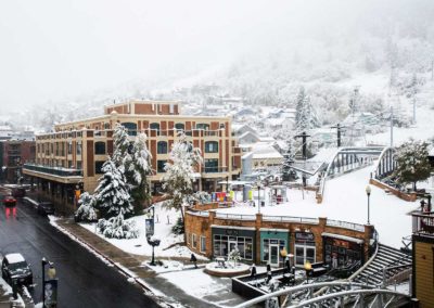 The Caledonian on Main Street Park City During Winter