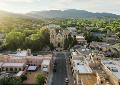 A bird's eye view of the Cathedral Basilica of St Francis of Assissi