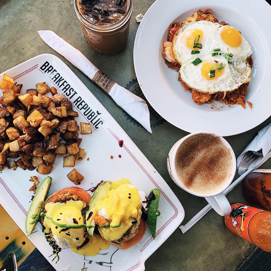 Overhead Shot of Breakfast at Breakfast Republic