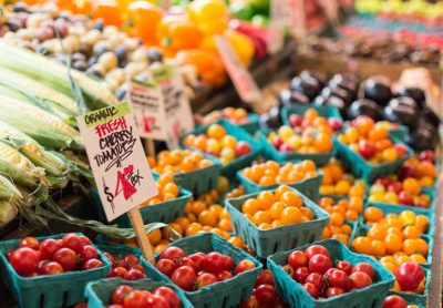 fresh fruit at a farmers market