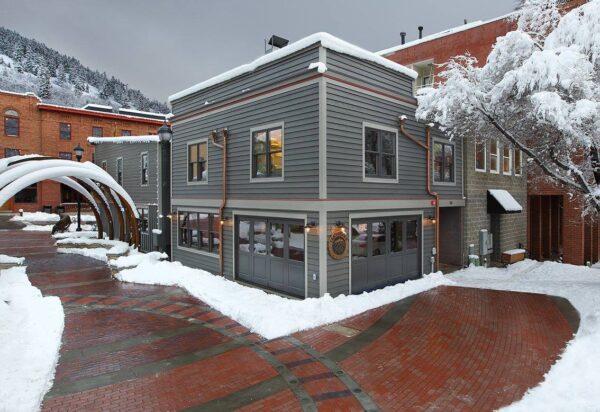 Snow-Covered Trees at Fletchers on Park City's Main Street