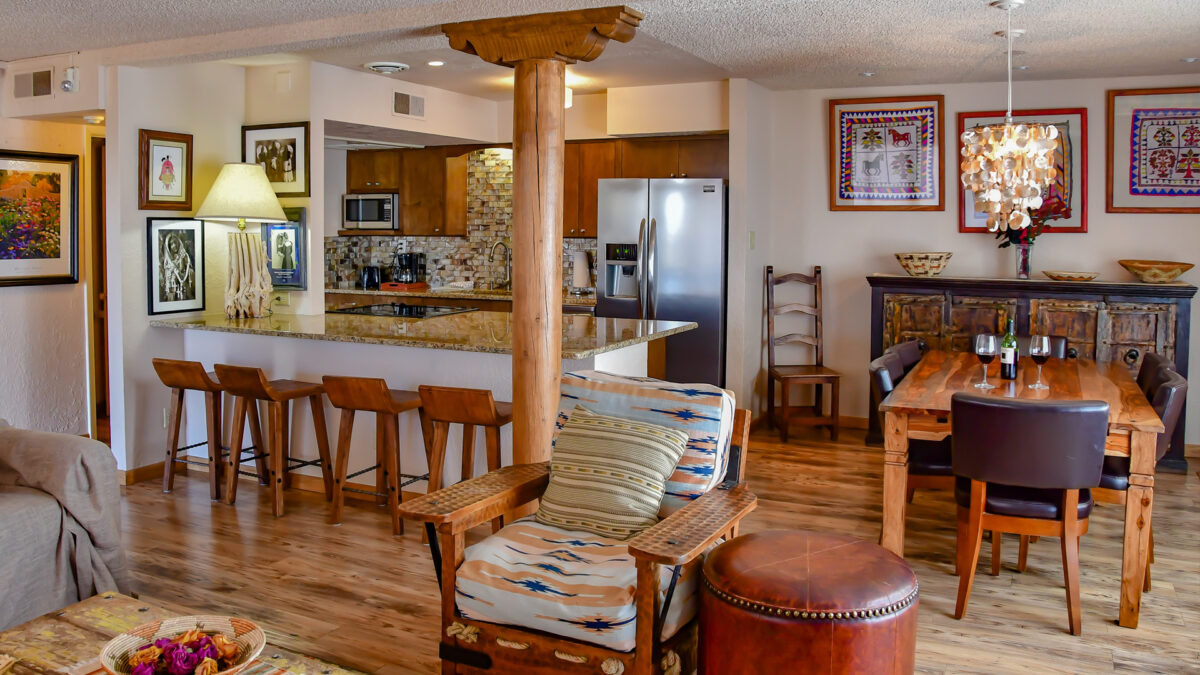 southwest inspired interior at fort marcy hotel suites in santa fe new mexico