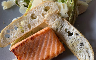 Wedge Salad Served with Salmon and Toast