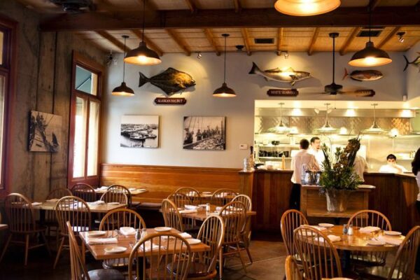 Interior dining room at The Fishery in San Diego