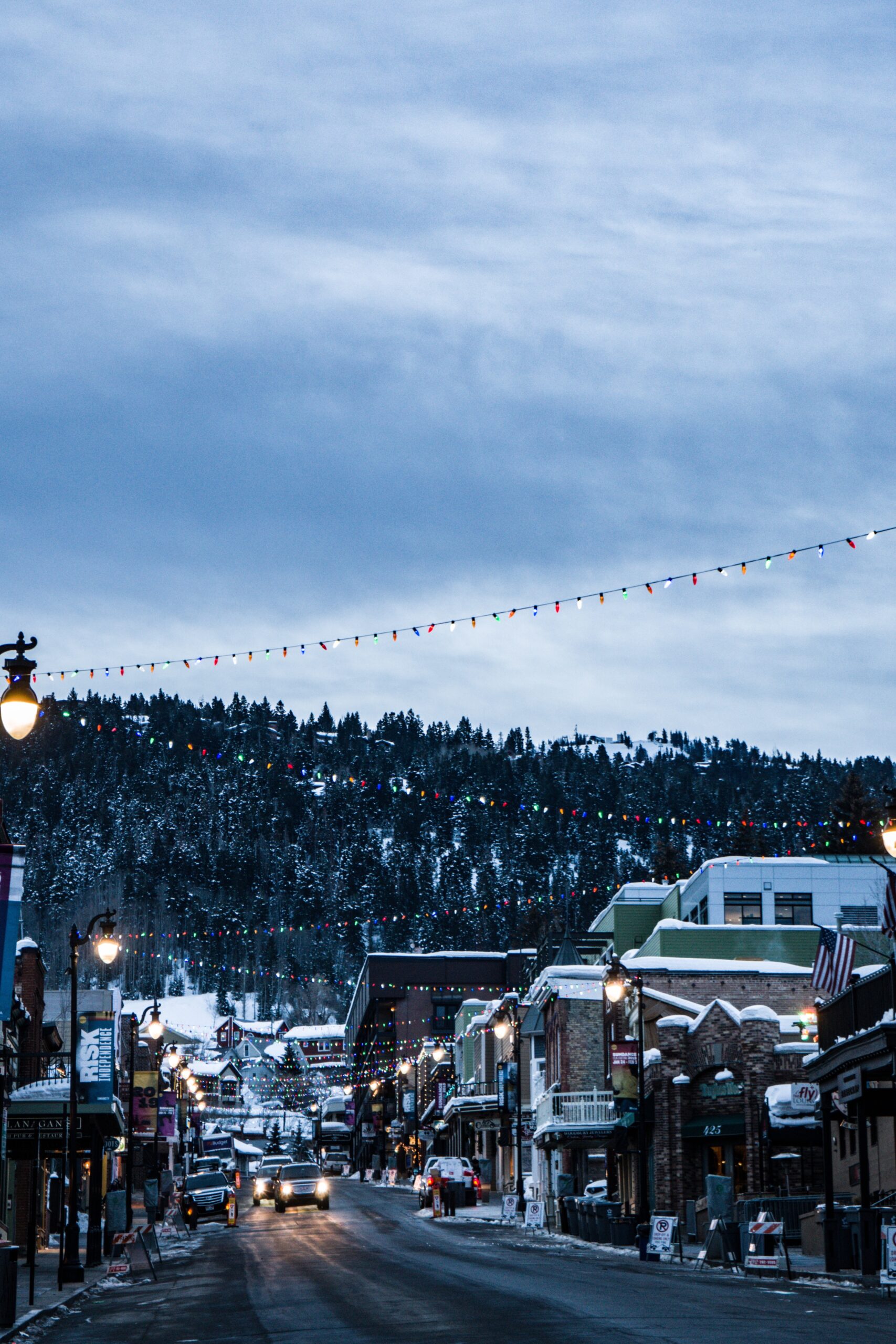 Park City Downtown Winter View from Lower Main Street