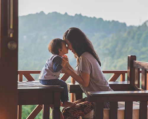 Mother and Child Embracing