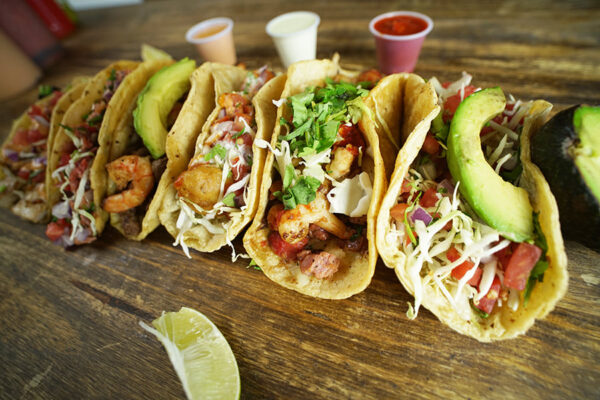Tasy tacos at Oscar's Mexican Seafood in San Diego