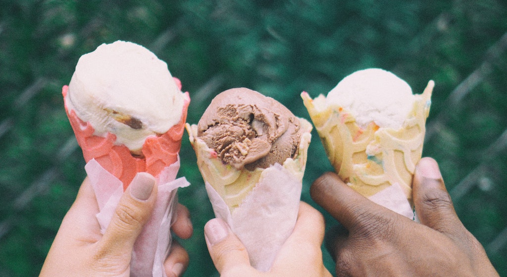 park-city-ice-cream Three Hands Holding Ice Cream Cones