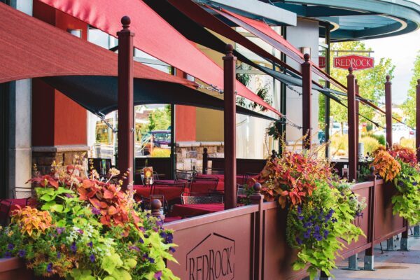 Red Rock Junction's Flowery Outdoor Patio Area in Park City