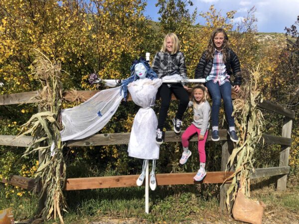 A scarecrow inspired by Corpse Bride at the Scarecrow Festival