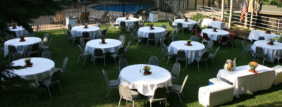 Conference Tables Outside at Silver King Hotel in Park City Utah