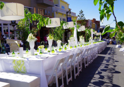 Long White Table on Main Street Park City for Annual Festival, Savor The Summit