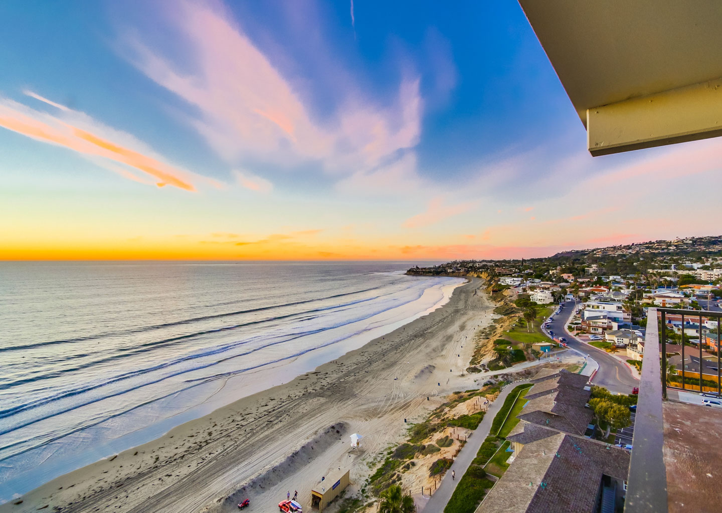 Sunset View of San Diego Coastline From Balcony of Capri by the Sea