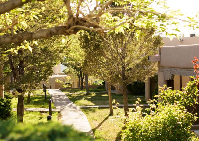 Walkway at Fort Marcy Hotel Suites in Santa Fe New Mexico