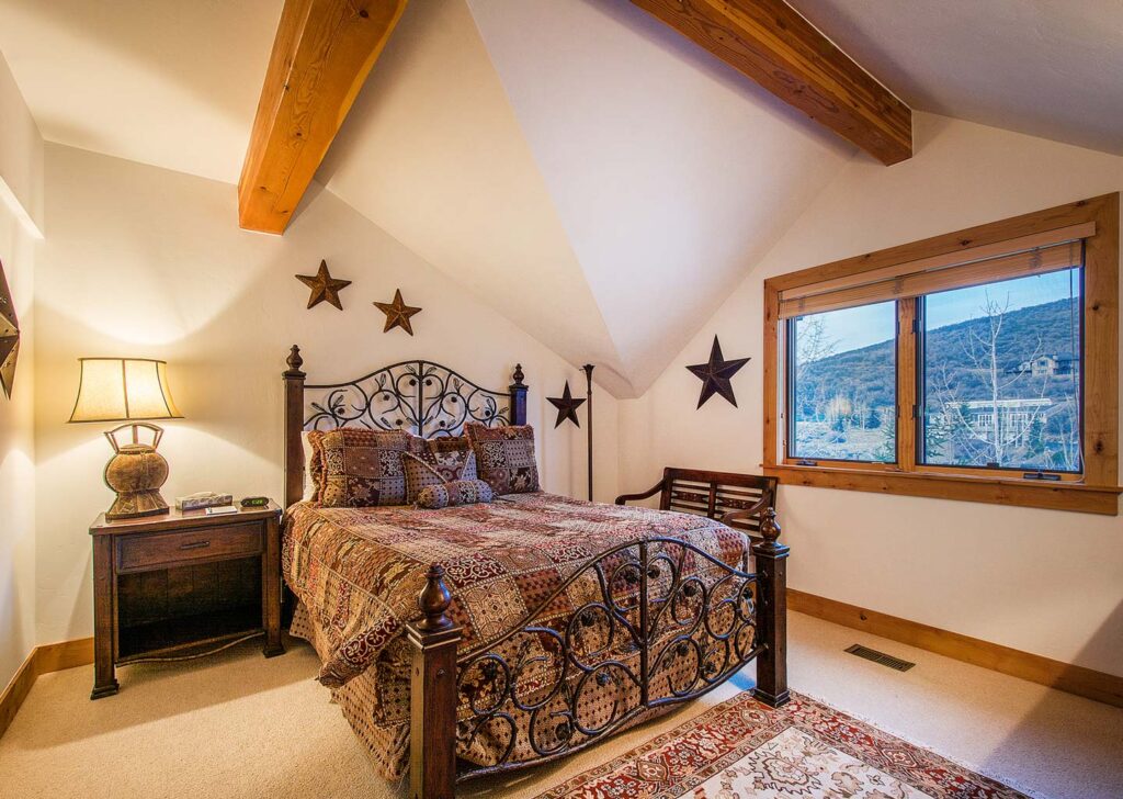Bedroom with Mountain Views at Portico Townhome in Park City Utah