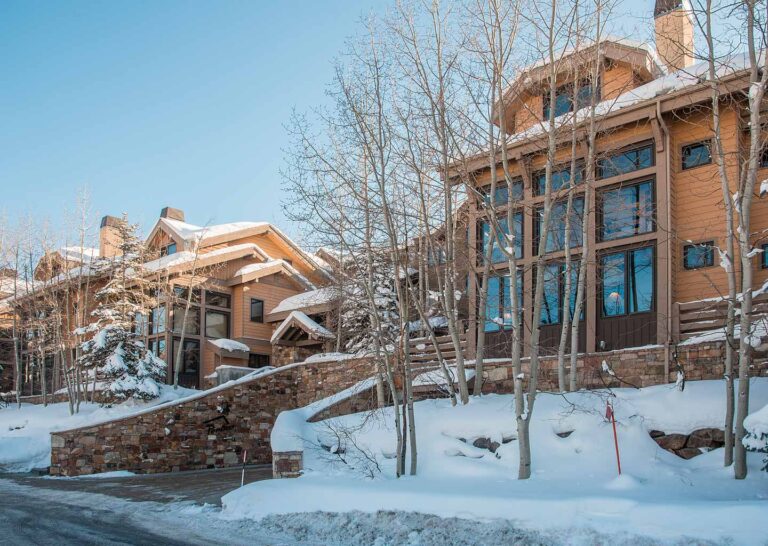 Winter Exterior at Portico Townhome in Park City Utah