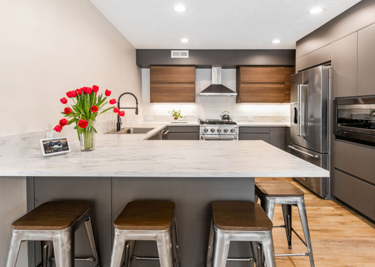New kitchen with stainless steel appliances