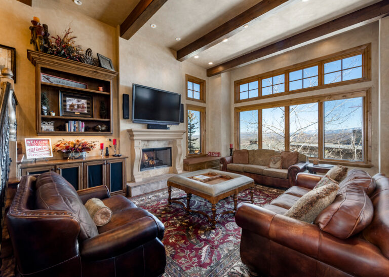 Vaulted Living Room at Slopeside Vintage Palace in Canyons Village