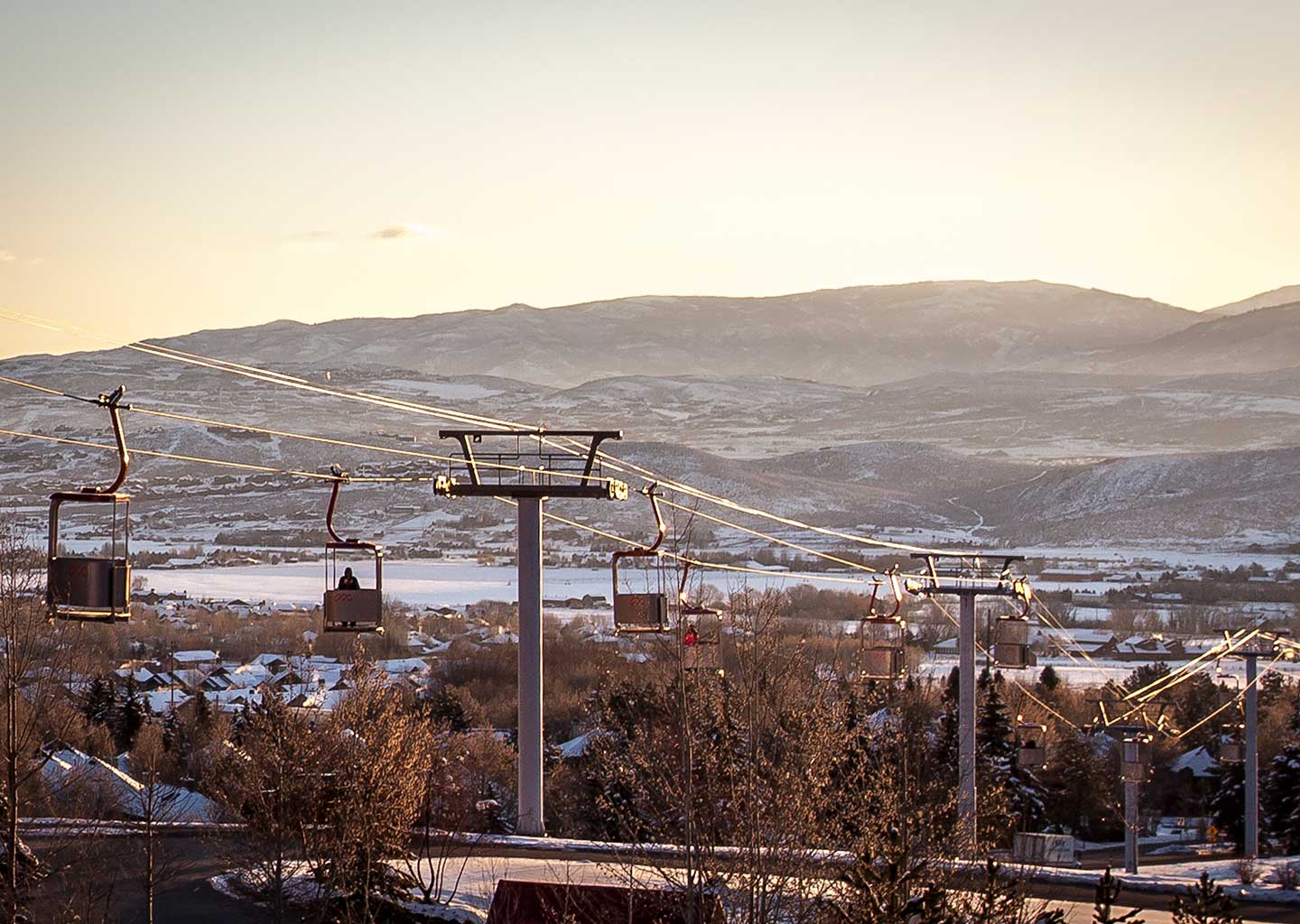 View of Cabriolet and Hills at Sunrise in Canyons Village