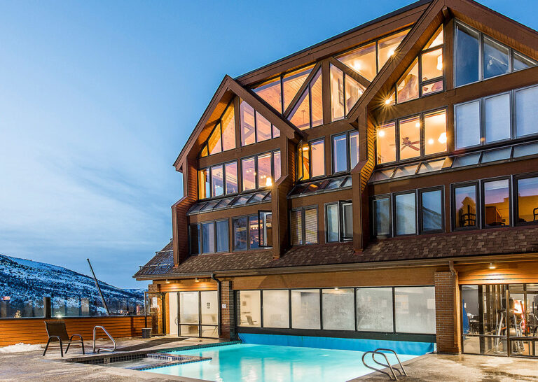 Pool and Rooftop View at the Penthouse Suite at The Lodge at the Mountain Village in Park City, Utah