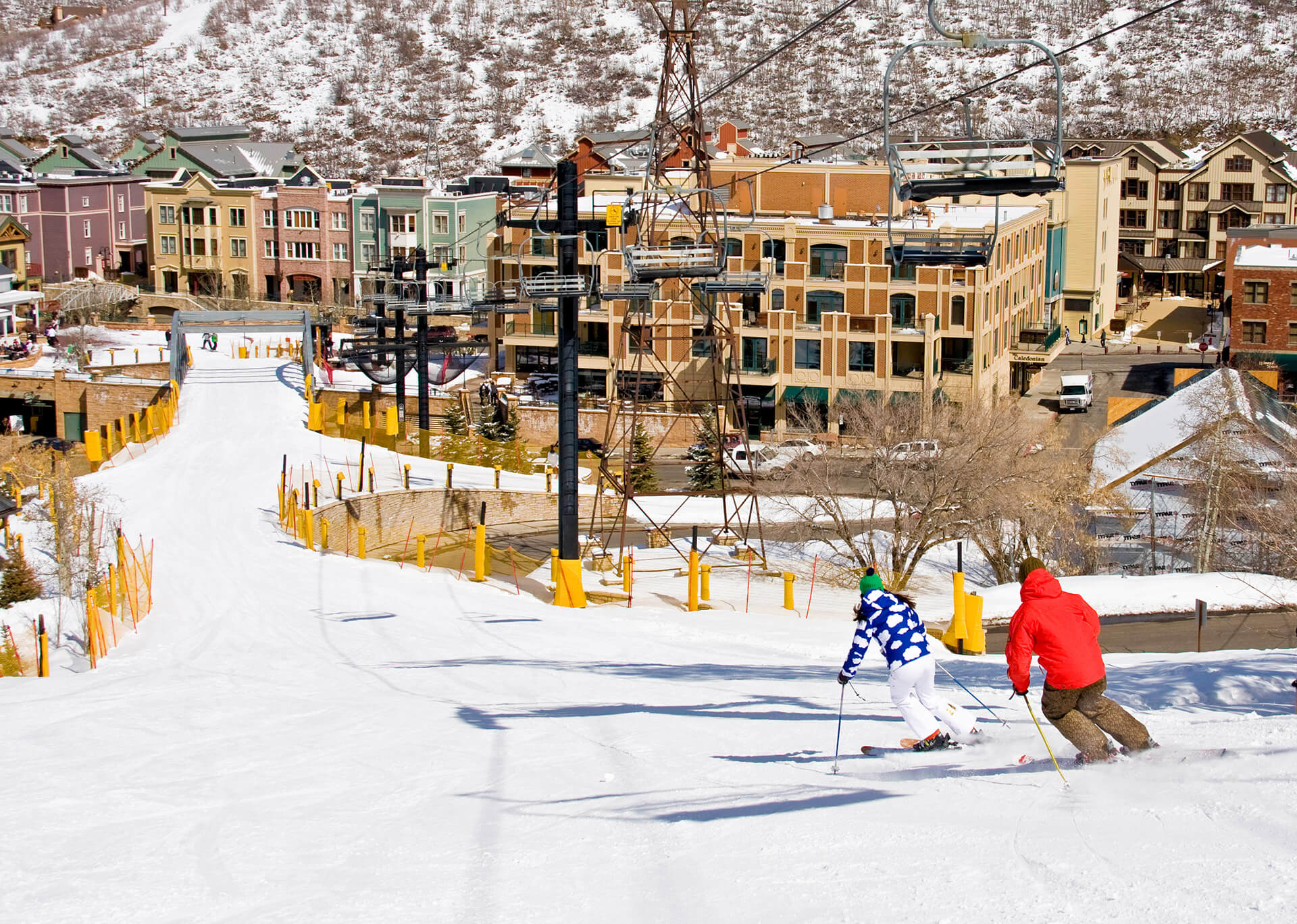People Skiing to The Caledonian in Park City, Utah