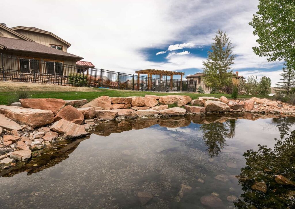 Pond and Clubhouse at Bear Hollow Village in Park City, Utah