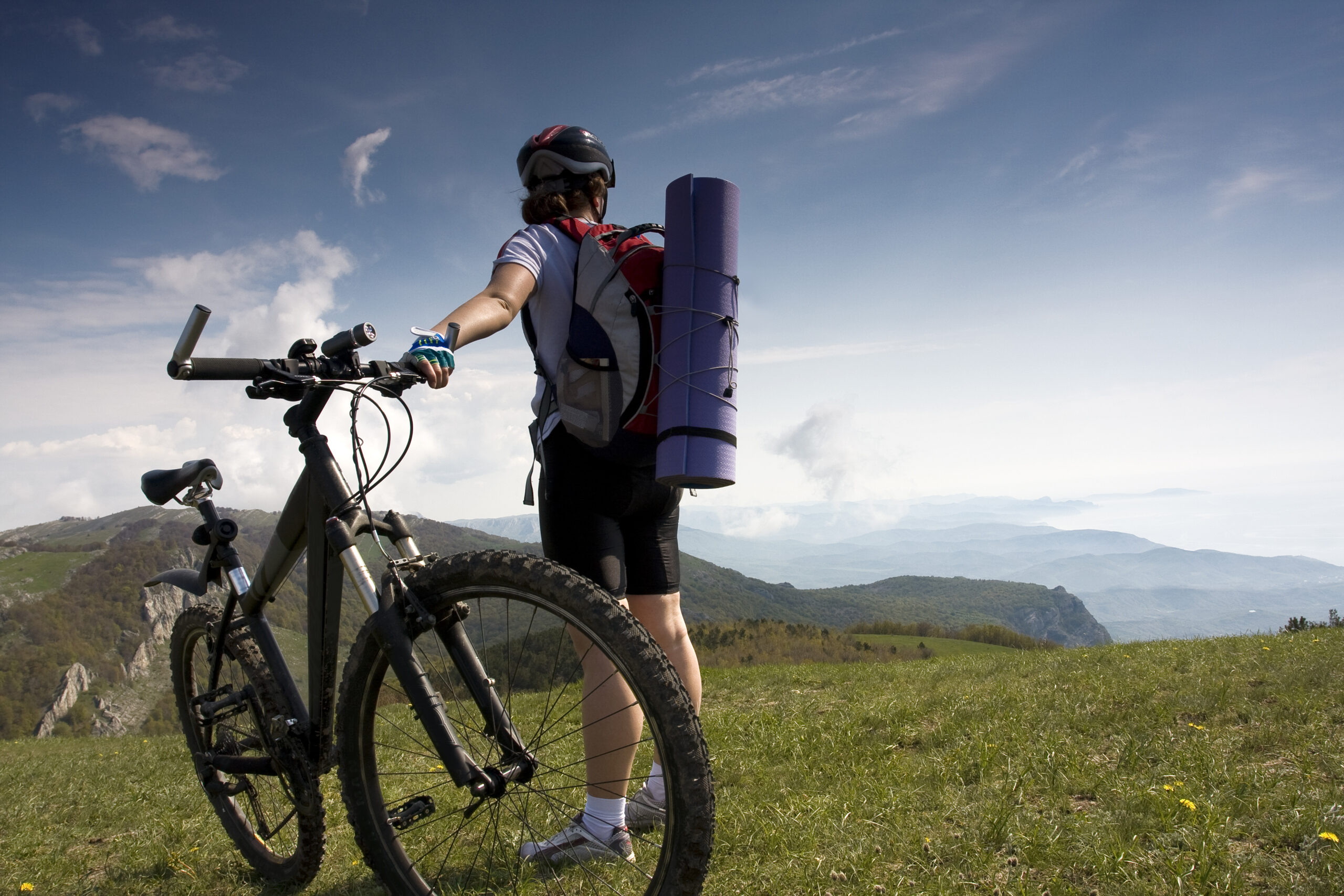 A Mountain Biker Overlooking Park City, UT