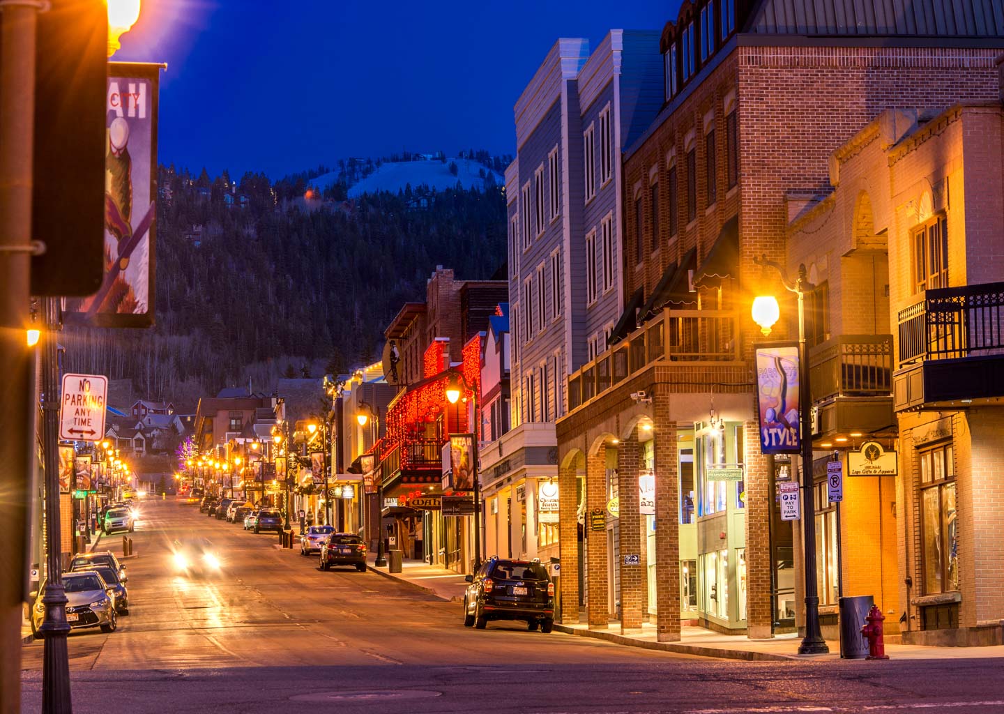 Main Street Park City at Dusk