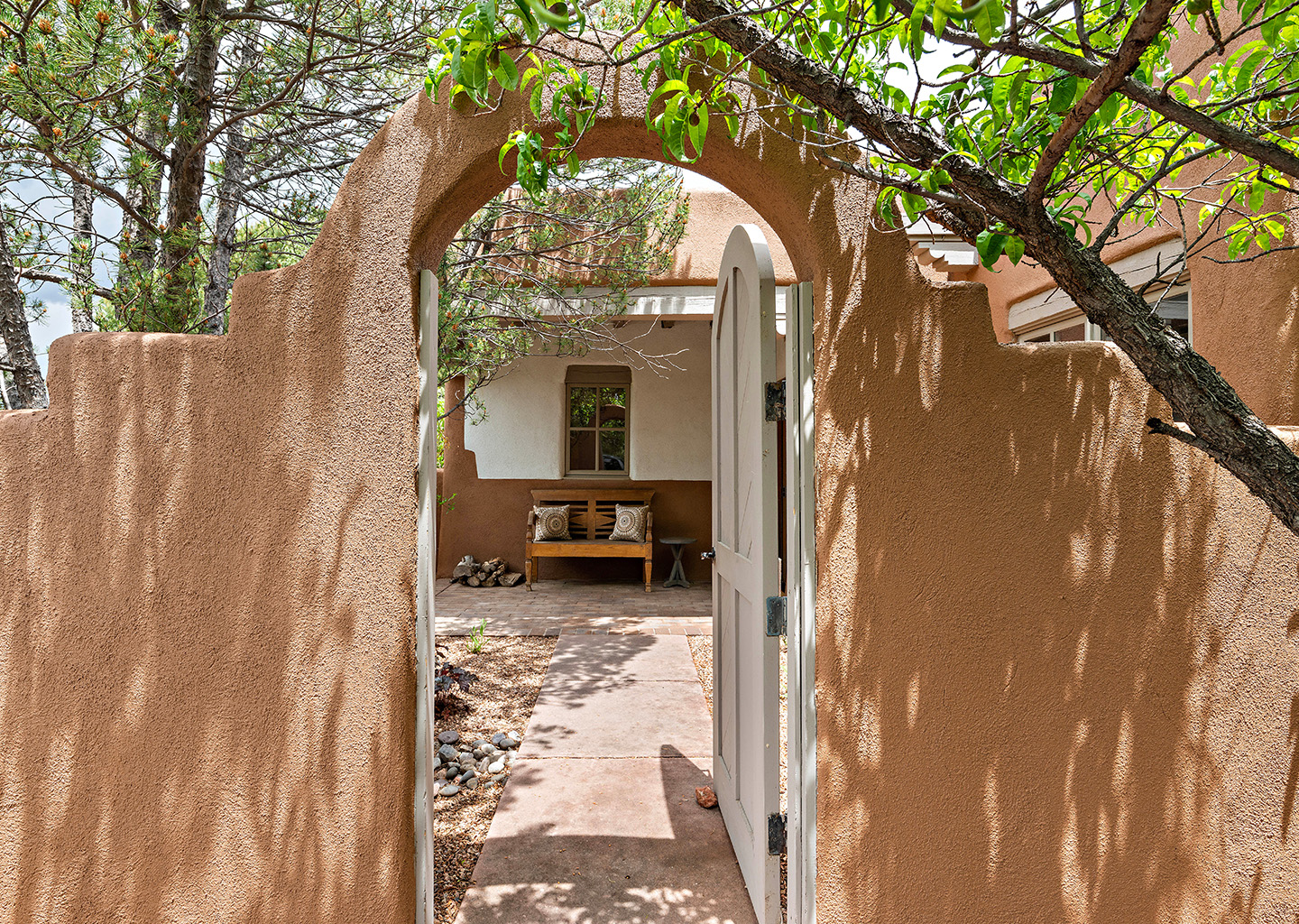 View into the courtyard through the door.