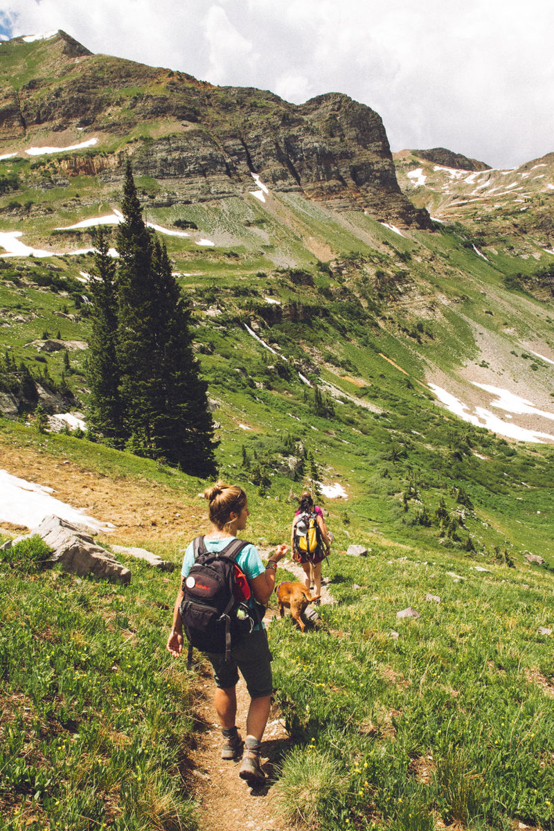 Friends hiking in the Wasatch Mountains.