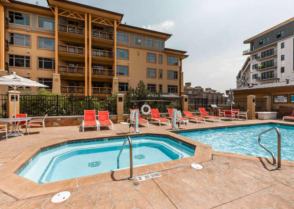 The Glistening Outdoor Pool at Sundial Lodge in Park City, Utah