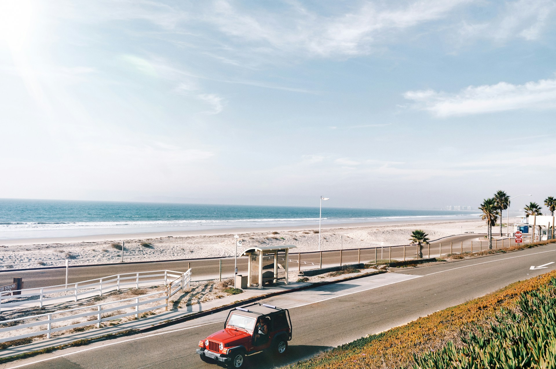 Beach with road