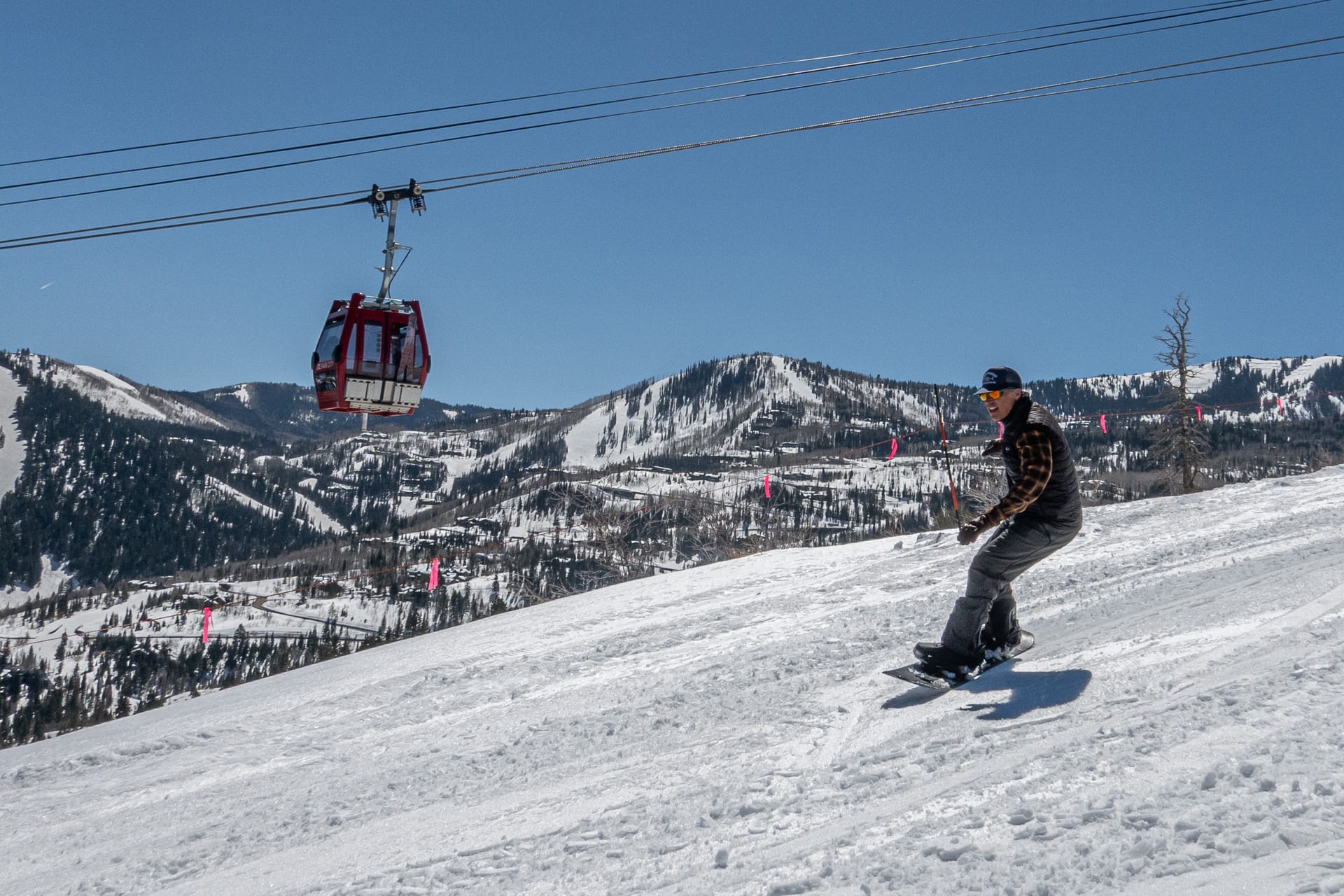 Snowboarding at Canyons Village