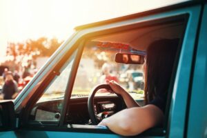 Person driving a truck