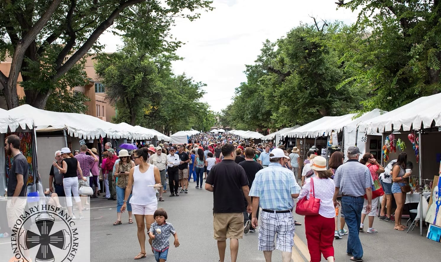 The Contemporary Hispanic Market runs alongside the Traditional Spanish Market on Lincoln Avenue