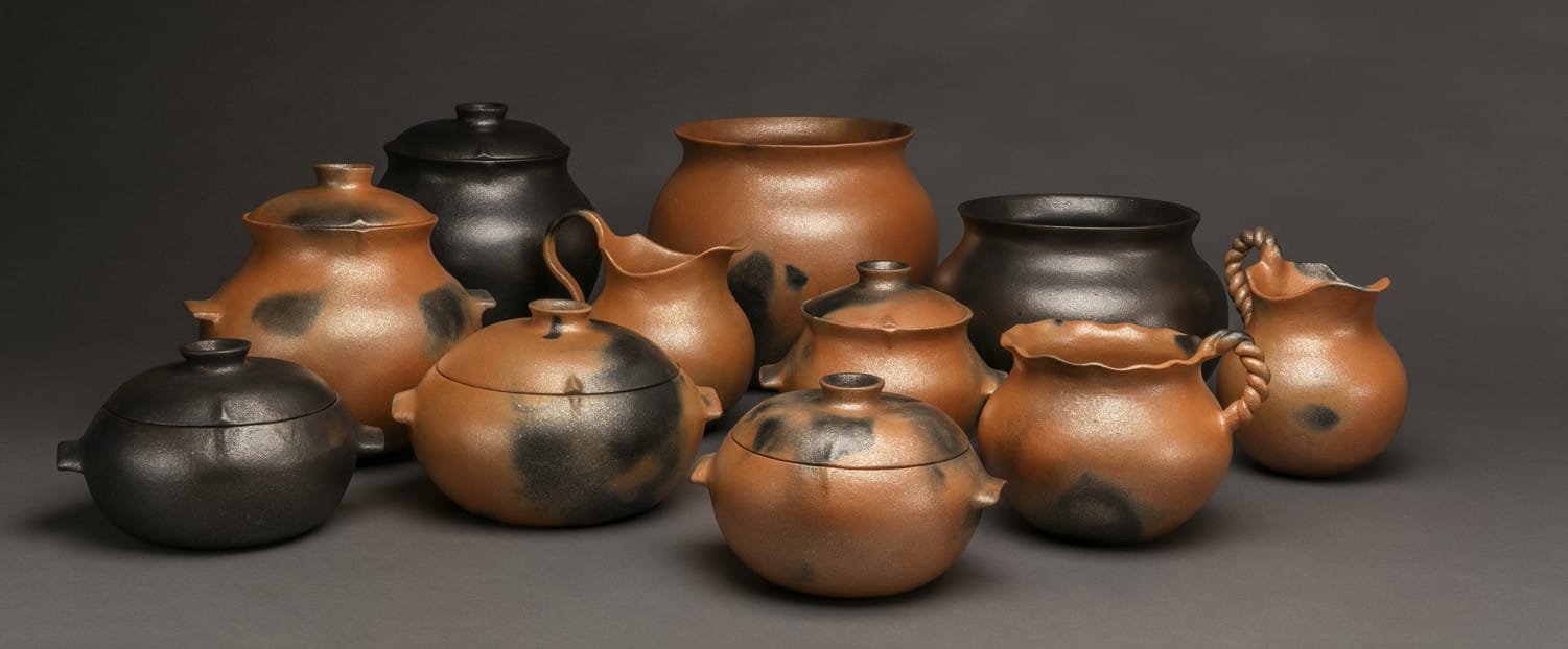 Artisan pottery at the Santa Fe Spanish Market on the historic Plaza