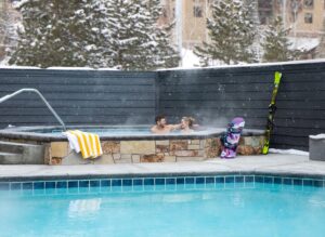 Canyon Haus communal hot tub and heated pool