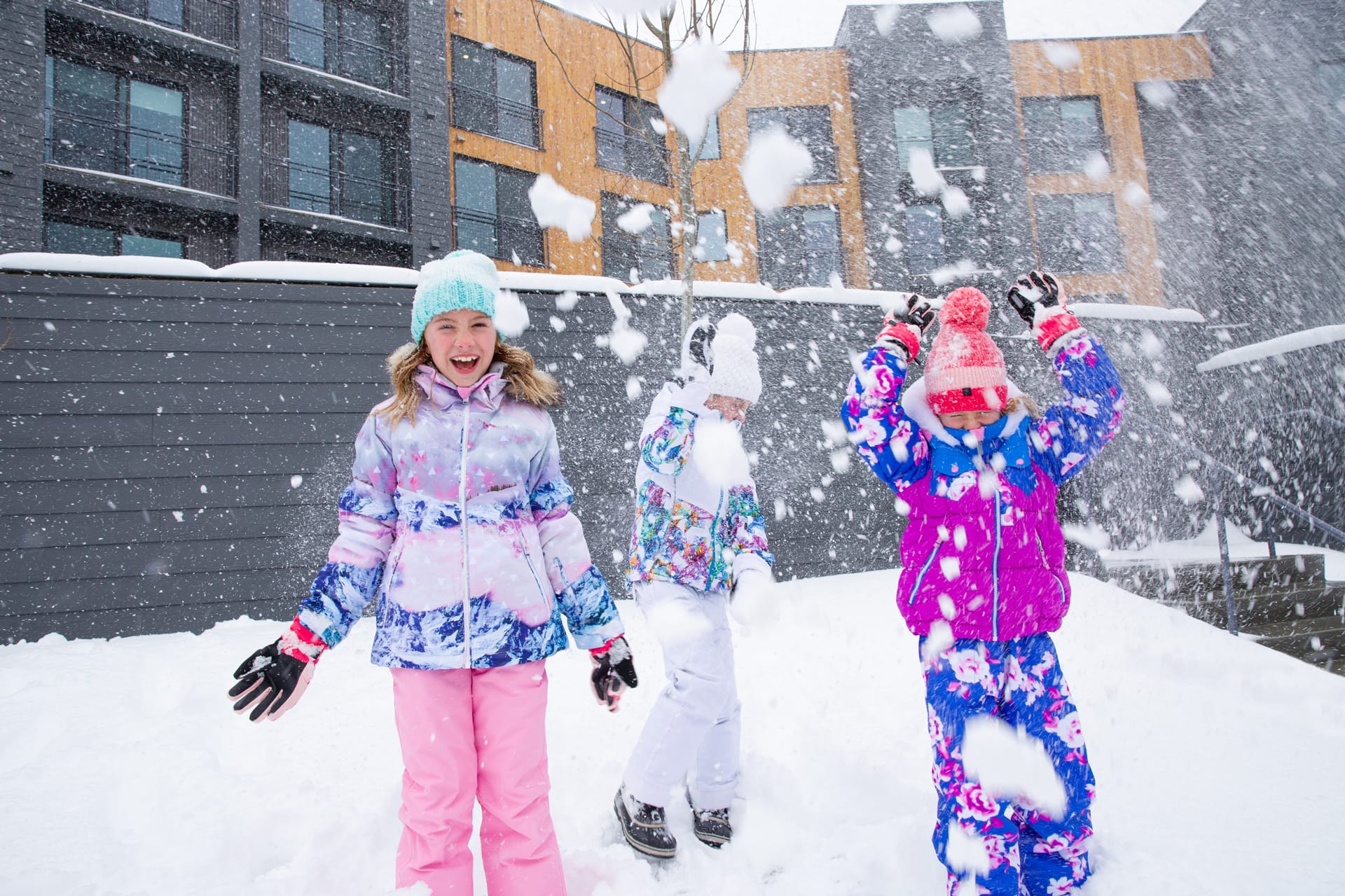 Canyon Haus kids enjoying snow