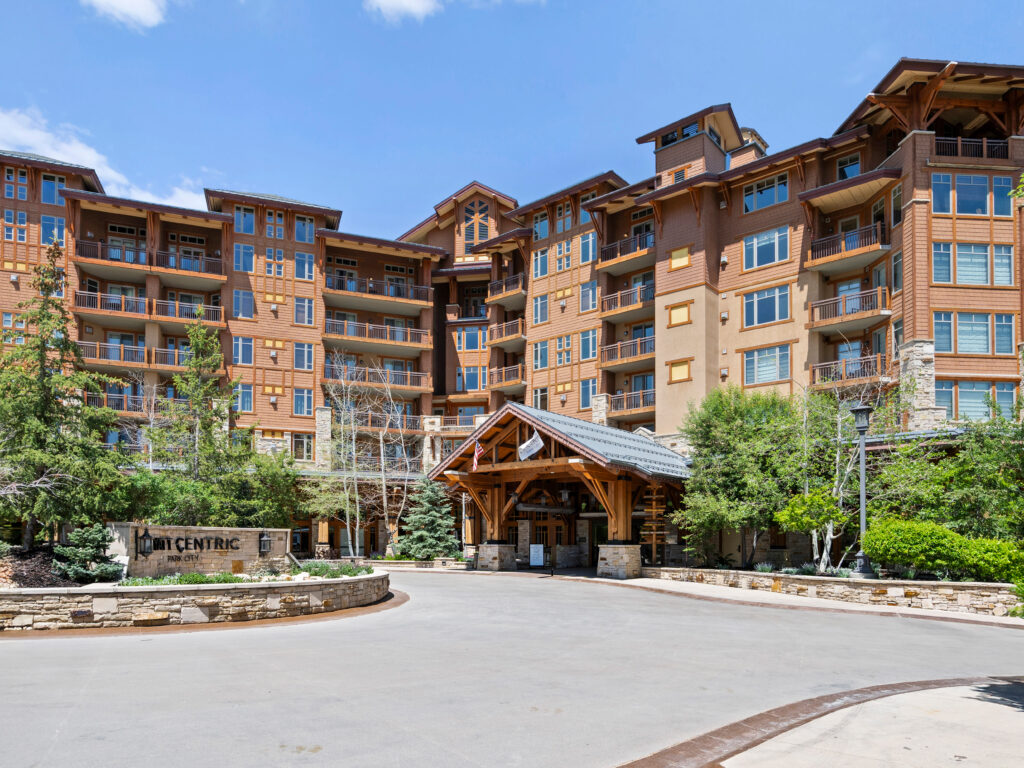 “Hyatt Centric Park City exterior with mountain lodge architecture